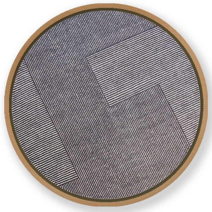 Aesthetic textile pattern abstract - Circular Wooden Frame
