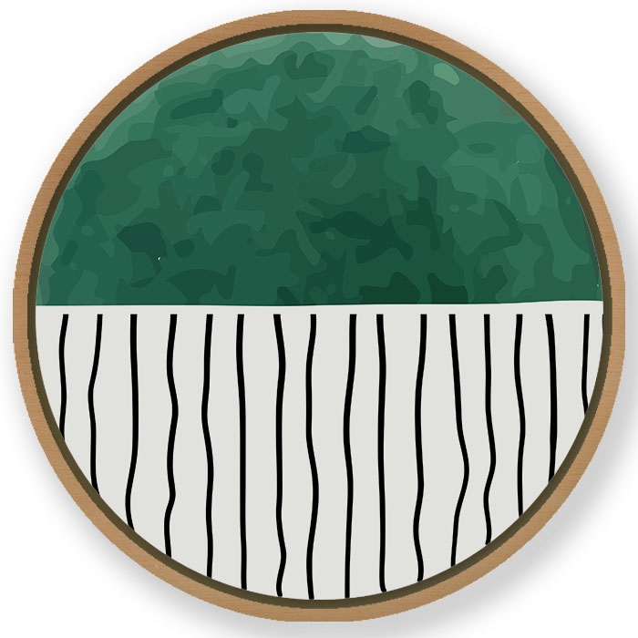 Trendy terracotta grunge abstract #508 - Circular Wooden Frame