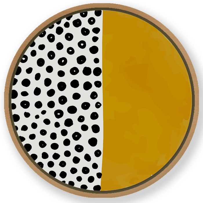 Trendy terracotta grunge abstract #512 - Circular Wooden Frame