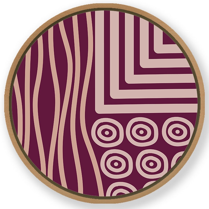 Elementary aesthetic abstract #211 - Circular Wooden Frame