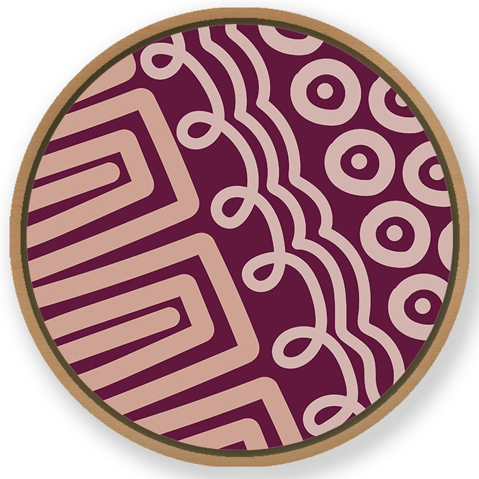 Elementary aesthetic abstract #212 - Circular Wooden Frame