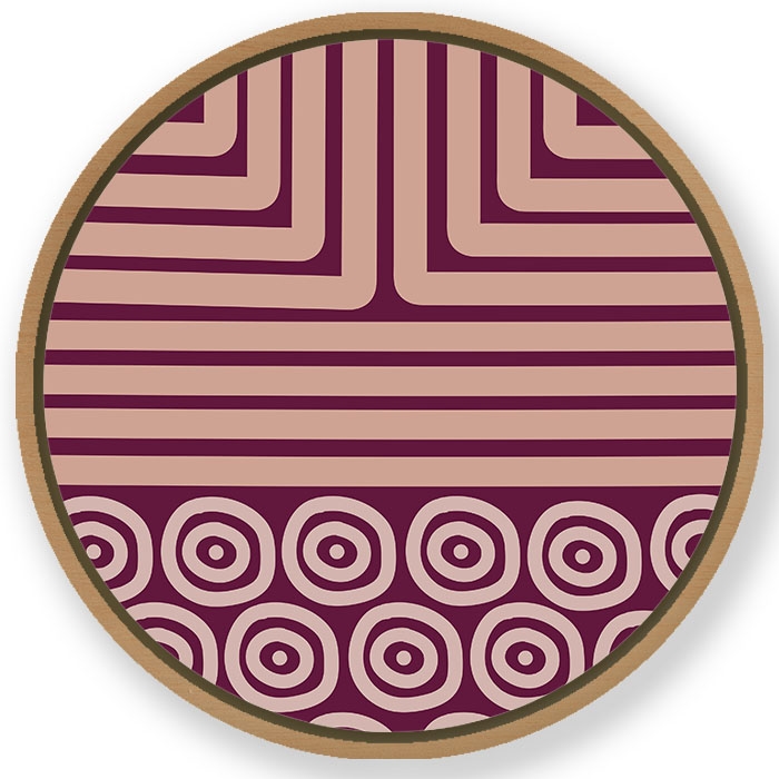 Elementary aesthetic abstract #214 - Circular Wooden Frame