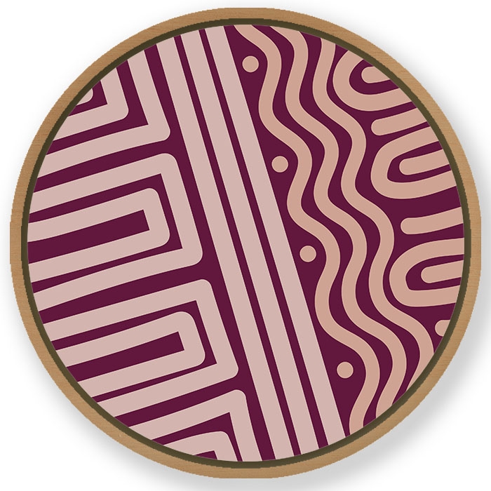 Elementary aesthetic abstract #215 - Circular Wooden Frame