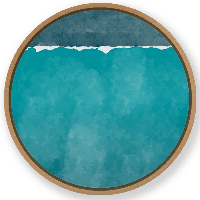 Rothko glaze abstract #283 - Circular Wooden Frame