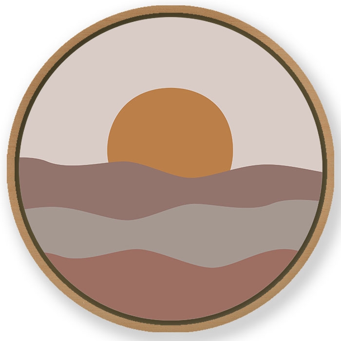Rising sun - Circular Wooden Frame