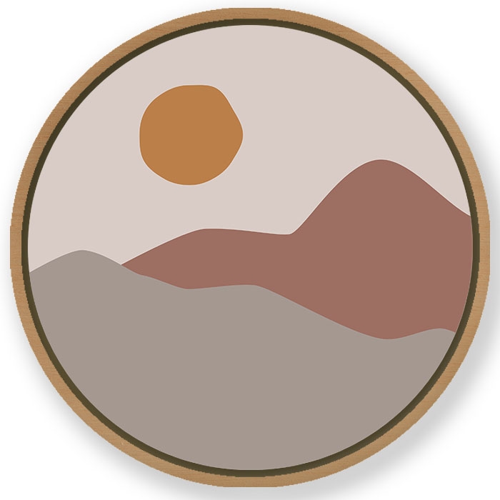 Bohemian mountains - Circular Wooden Frame