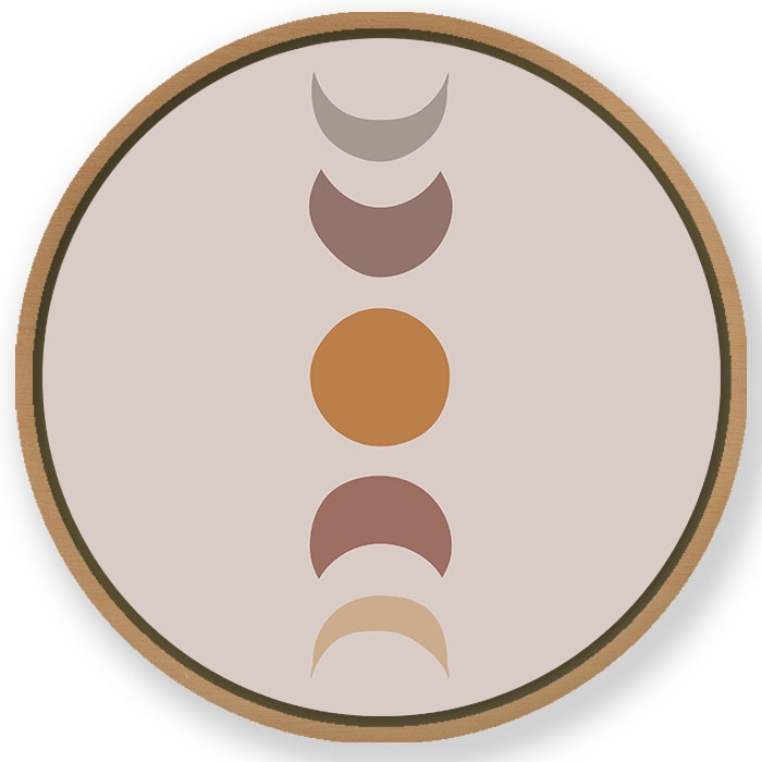 Minimal moon phases - Circular Wooden Frame