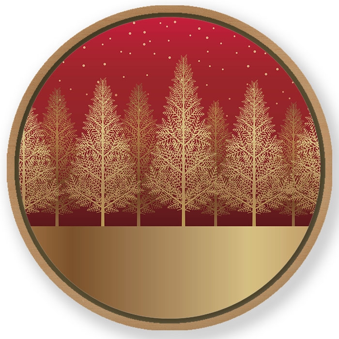 Vine gold trees - Circular Wooden Frame