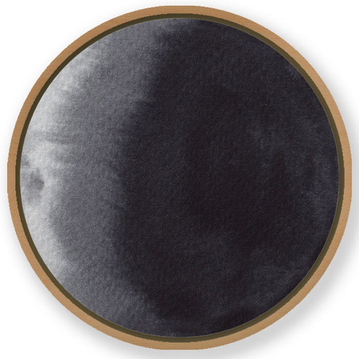 Watercolor moon phase #509 - Circular Wooden Frame