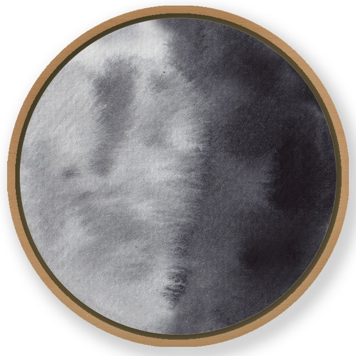 Watercolor moon phase #511 - Circular Wooden Frame