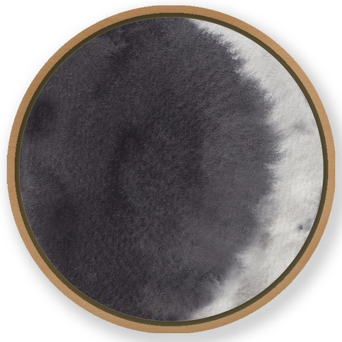 Watercolor moon phase #515 - Circular Wooden Frame