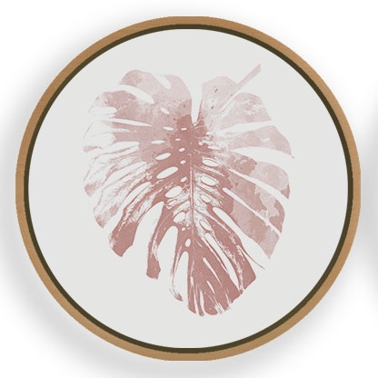 Blush Pink Botanical Leaves #51 - Circular Wooden Frames