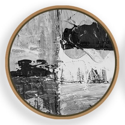 Contemporary Abstract Art #261 - Circular Wooden Frames