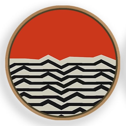 Red groovy abstract - Circular Wooden Frames