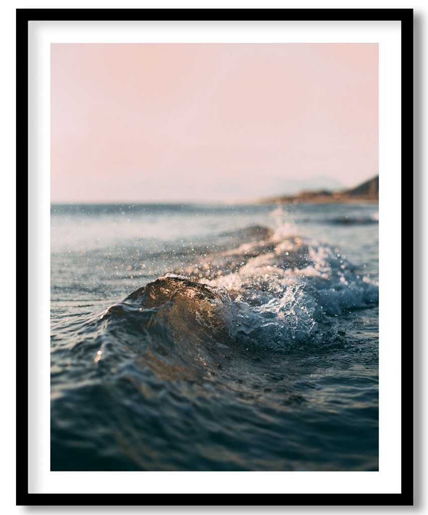 Light pink ocean waves