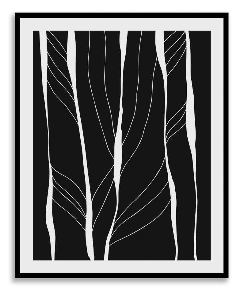 Black abstract organic