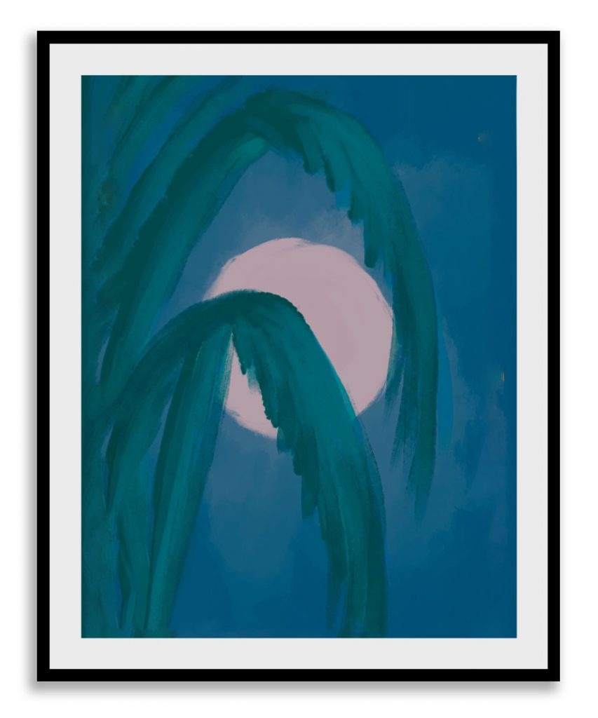 Abstract green palm