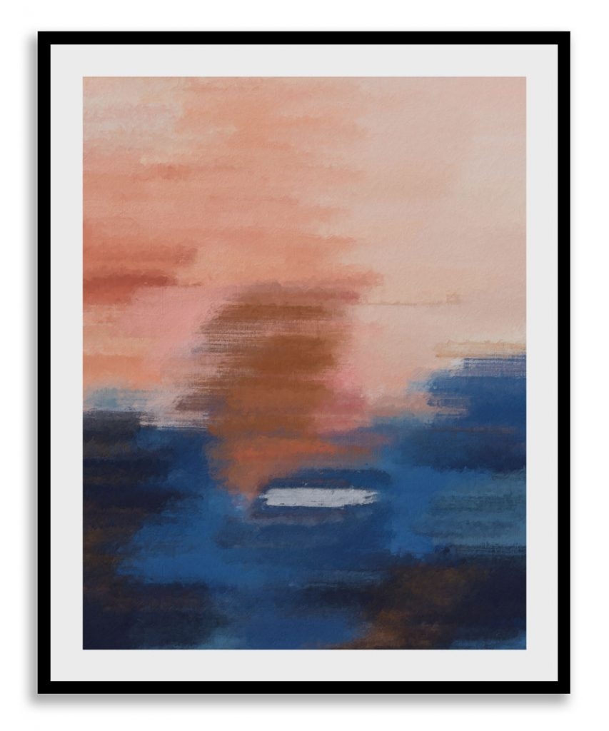 Blue soft pink abstract