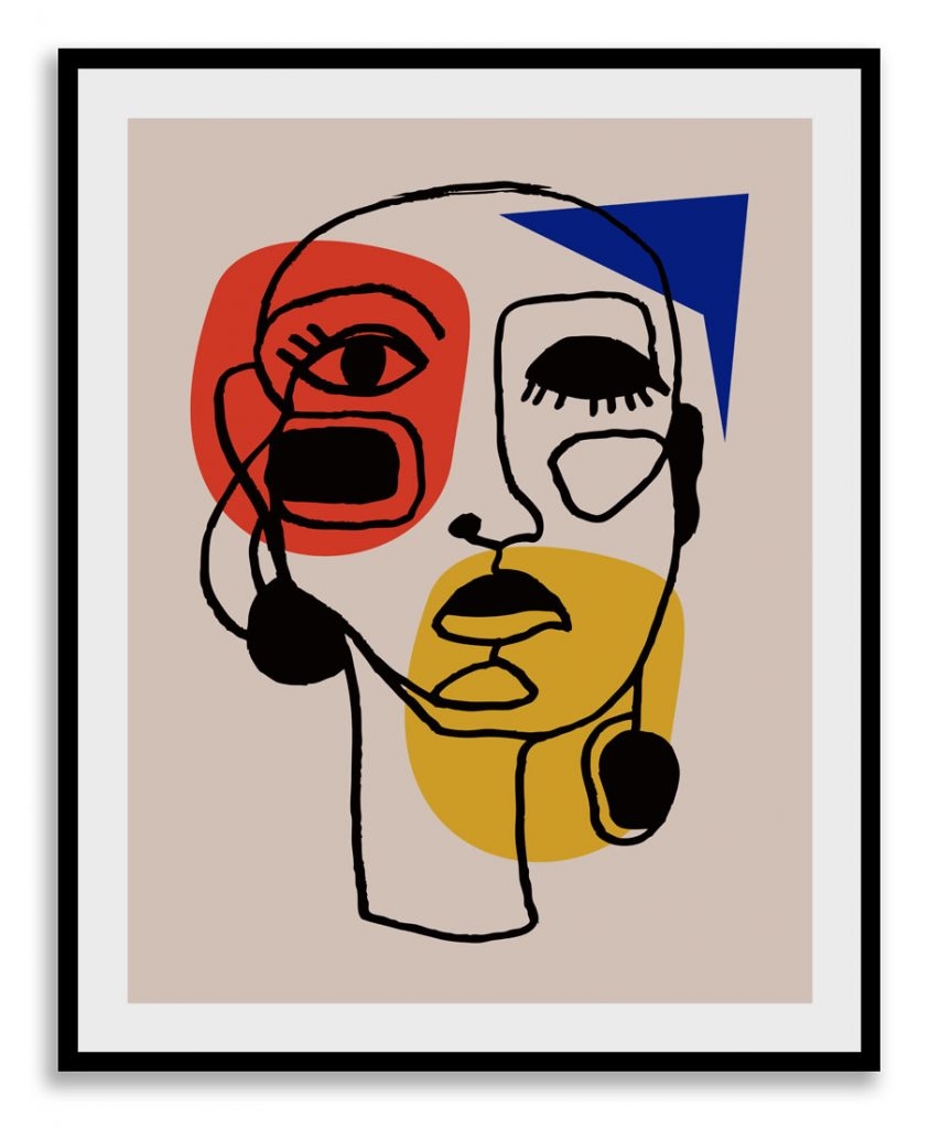 Woman earing modern abstract
