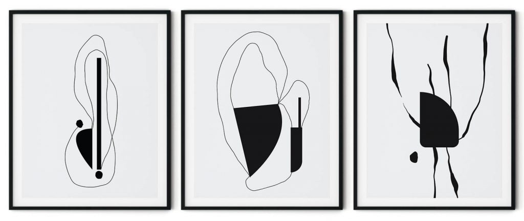Set of 3 abstract minimalist aesthetic