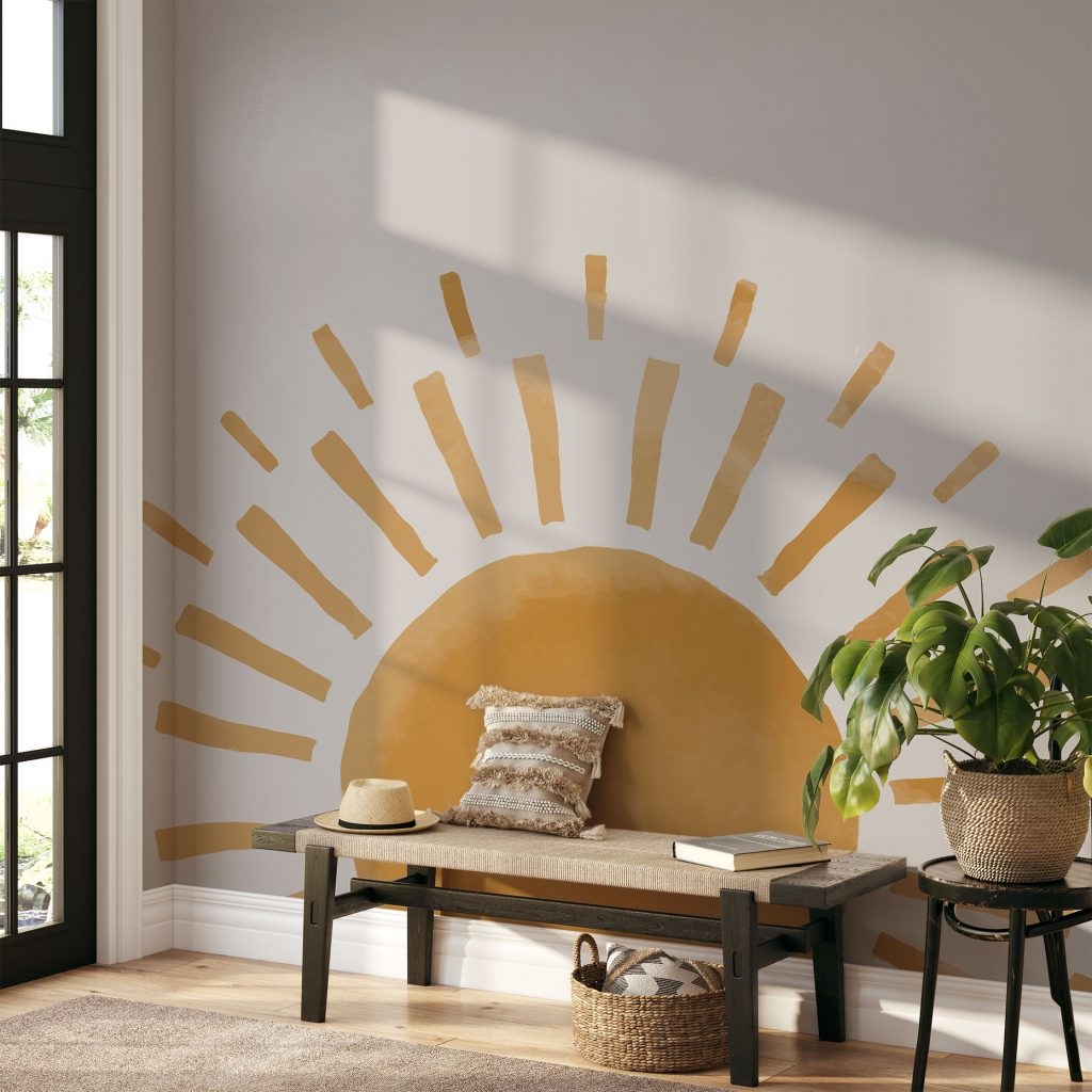 Watercolor burnt sun