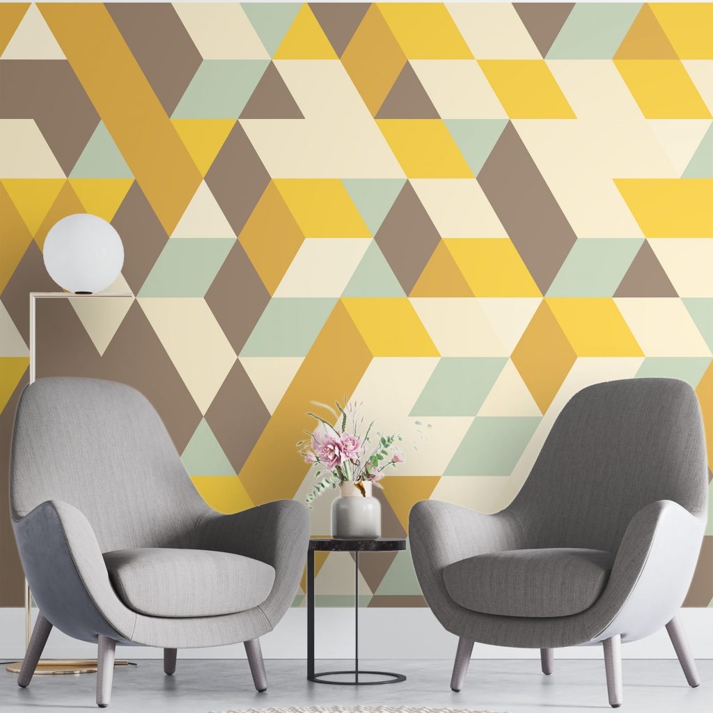 Colorful geometric design  - Mural Wallpaper, PVC Free, Non-Toxic