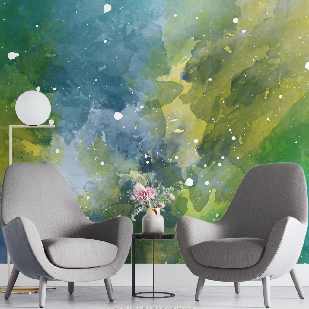 Multicolor watercolor speckle - Mural Wallpaper, PVC Free, Non-Toxic