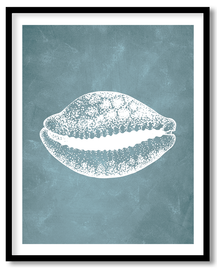 Blue hand drawn seashell #30