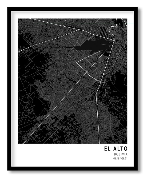 Pantone below black map of El Alto
