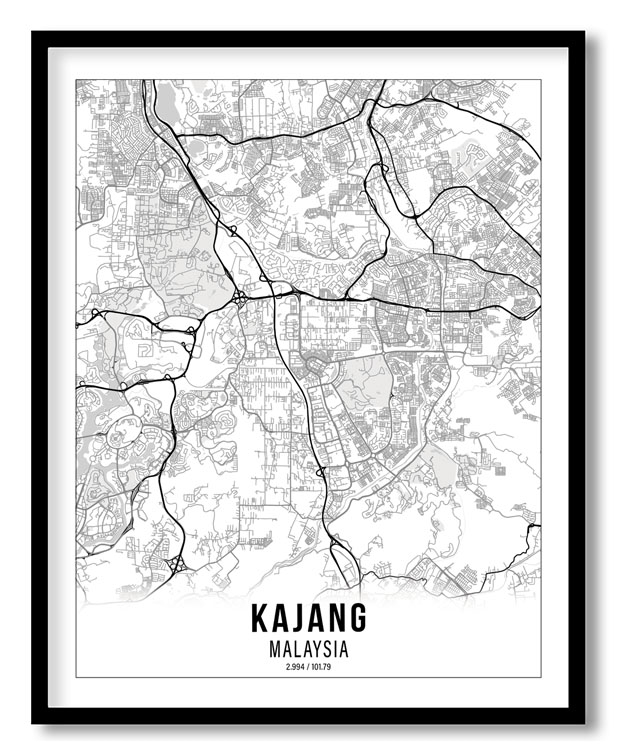 Gradient card white map of Kajang