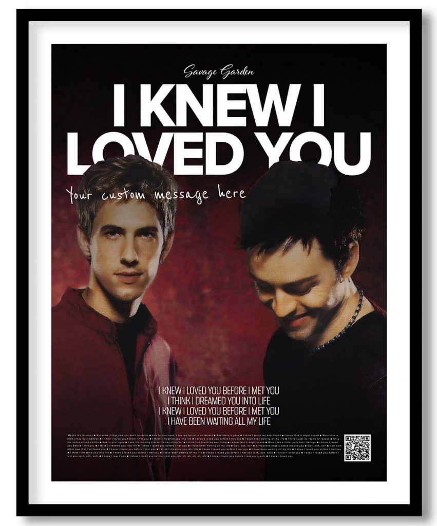 Savage Garden - I knew i loved you (poster)
