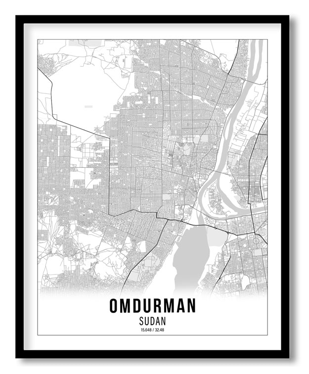 Gradient card white map of Omdurman