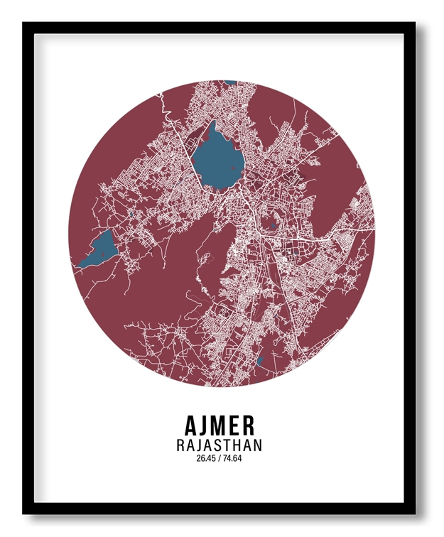 Circle poster red map of Ajmer