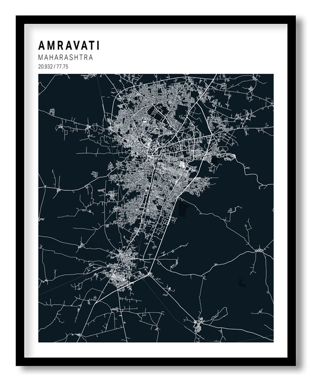 Pantone above blue map of Amravati