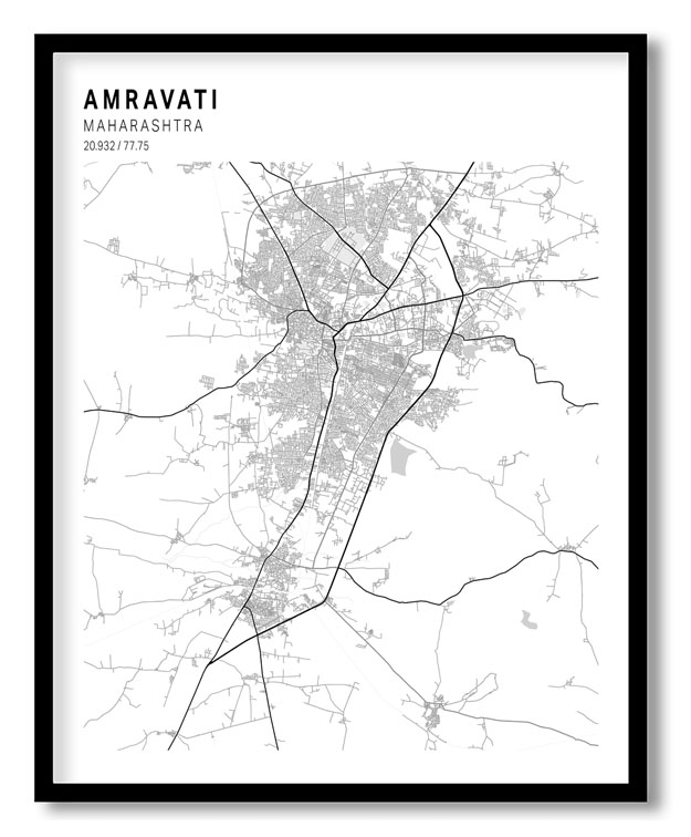Pantone above white map of Amravati