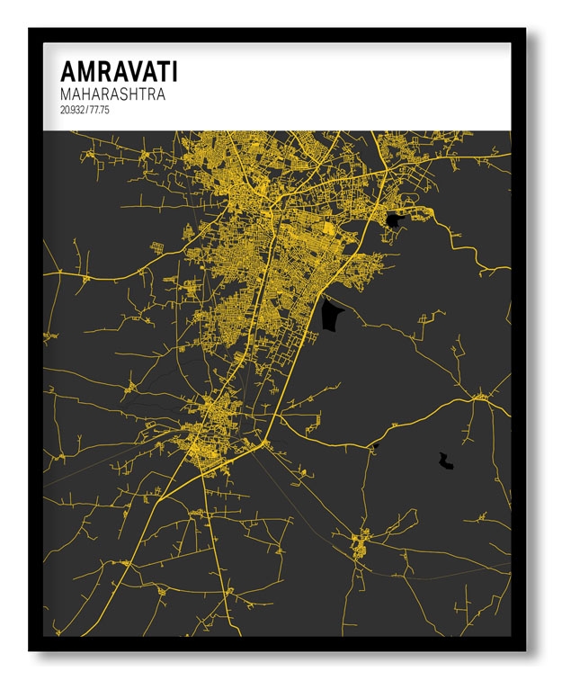 Strip above poster white map of Amravati