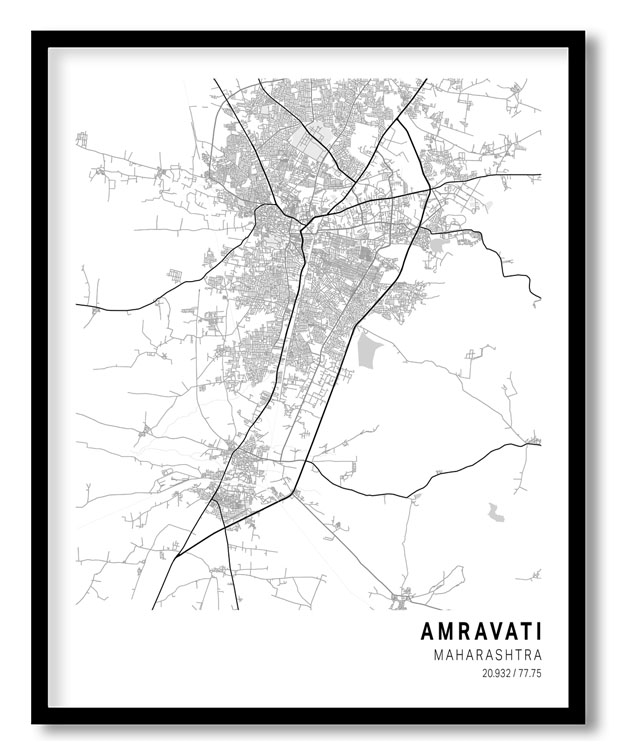 Pantone below white map of Amravati