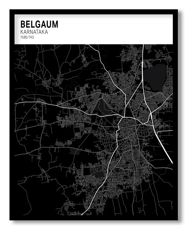 Strip above poster black map of Belgaum