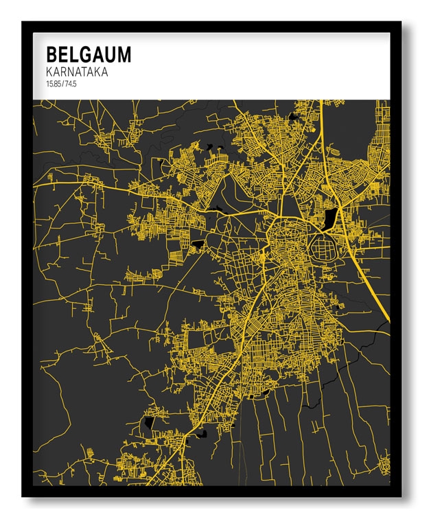 Strip above poster white map of Belgaum