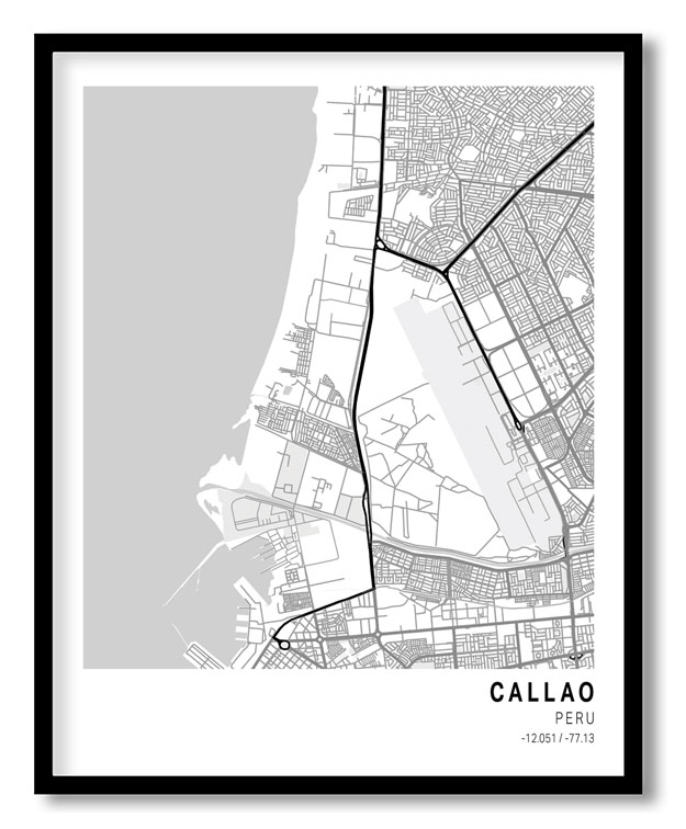 Pantone below white map of Callao