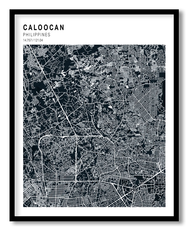 Pantone above blue map of Caloocan