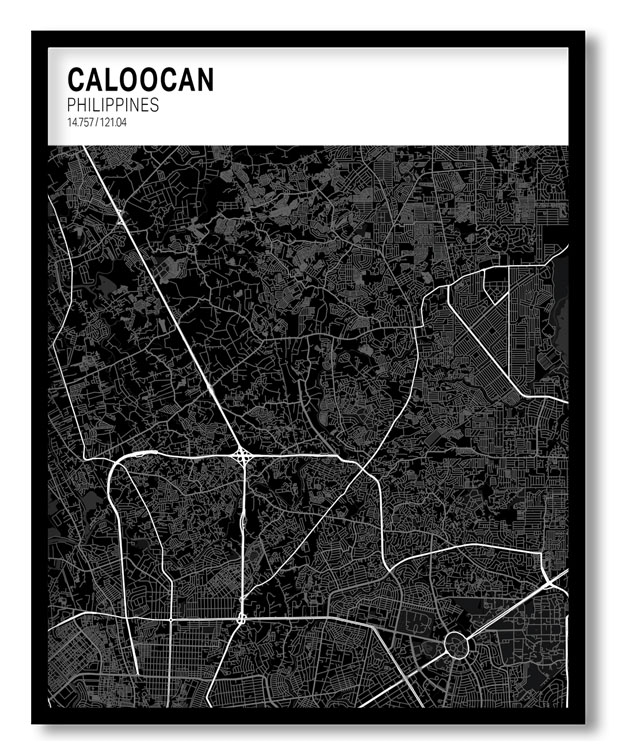 Strip above poster black map of Caloocan
