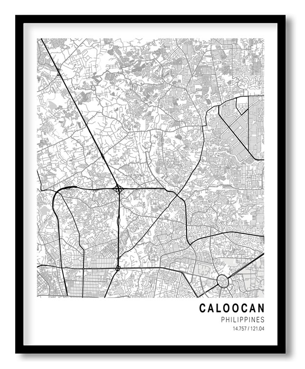 Pantone below white map of Caloocan