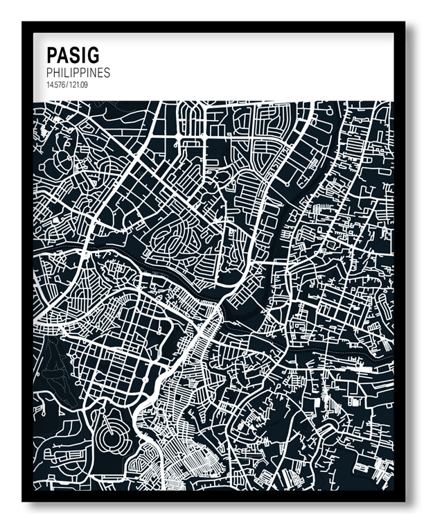 Strip above poster blue map of Pasig