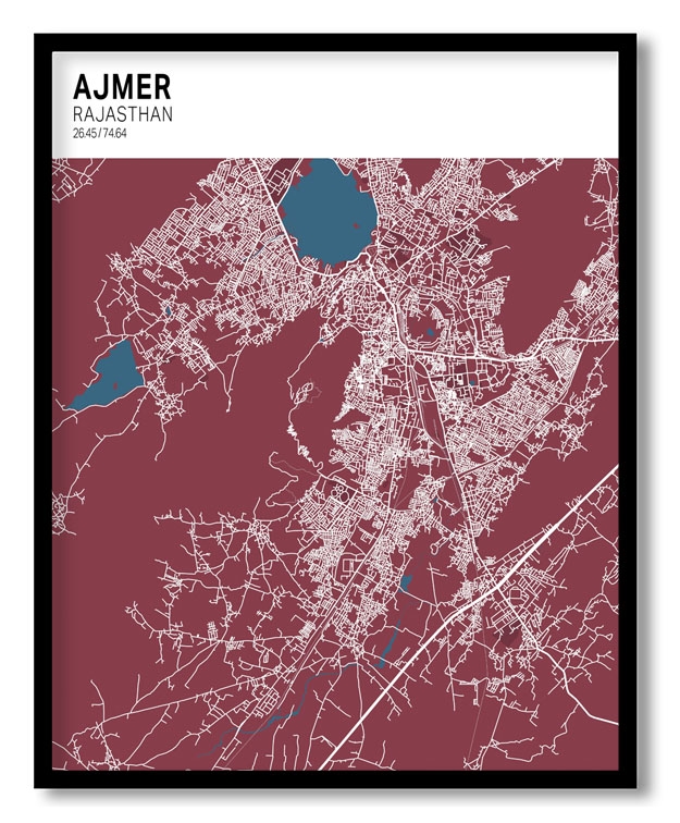Strip above poster red map of Ajmer