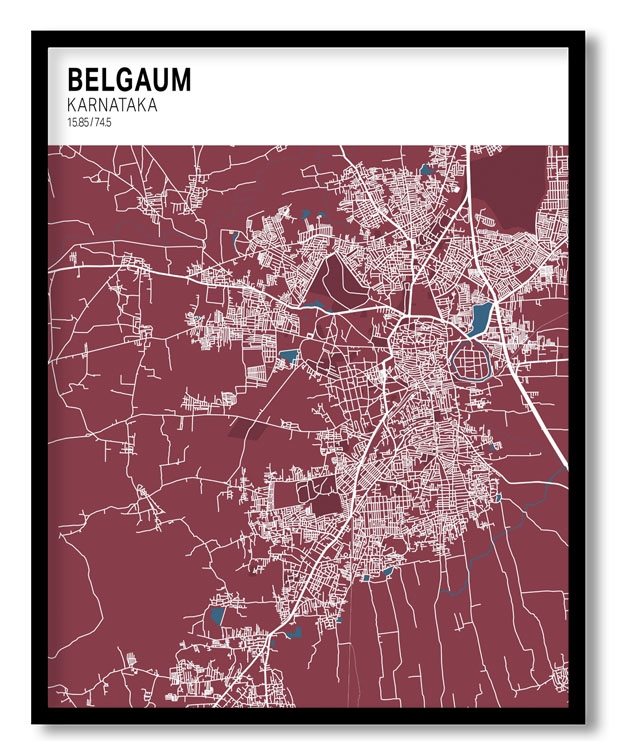 Strip above poster red map of Belgaum