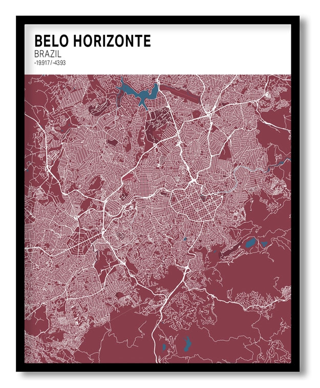 Strip above poster red map of Belo Horizonte