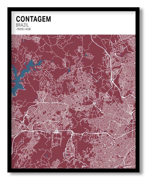 Strip above poster red map of Contagem