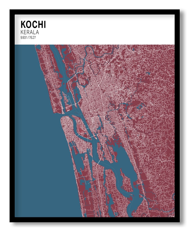 Strip above poster red map of Kochi