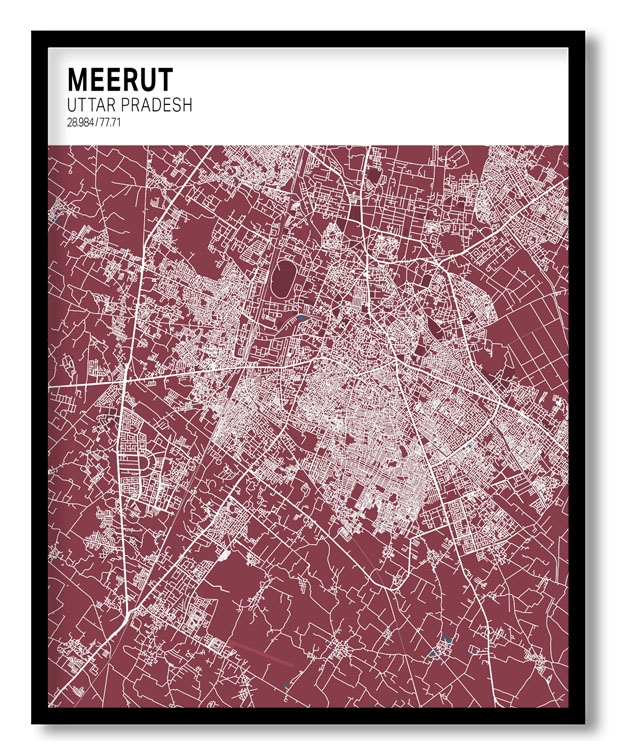 Strip above poster red map of Meerut